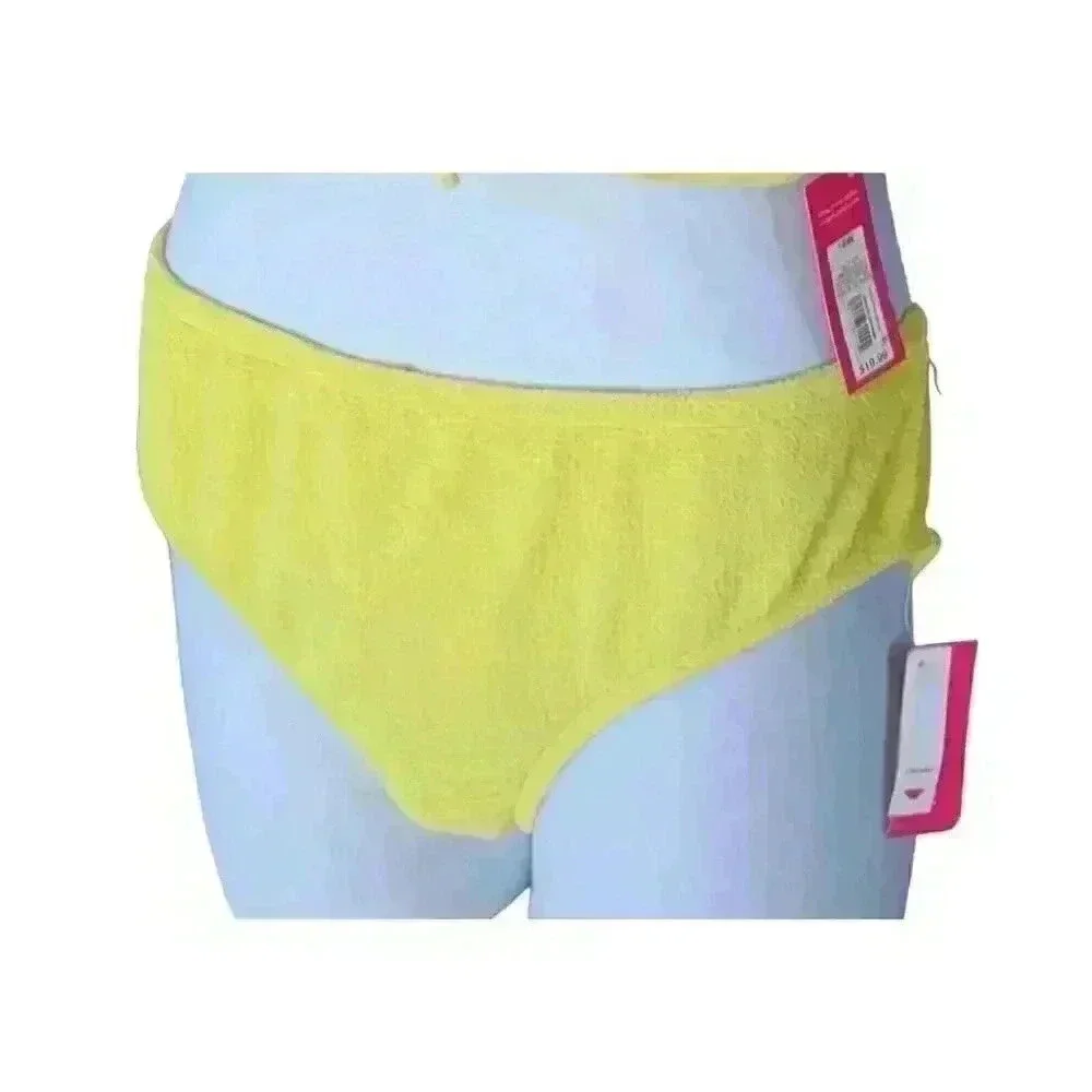 Xhilaration Womens Plus Bikini Bottoms Size 20W/22W Yellow Textured NWT